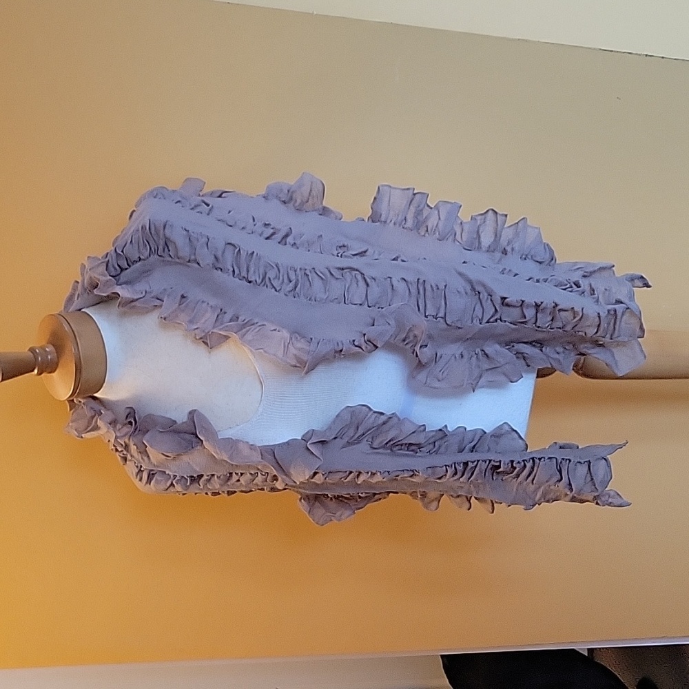 Frilly tan scarf